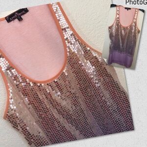 ALMOST FAMOUS Sequin Sleeveless Tank Top Sheer See-Through NWOT